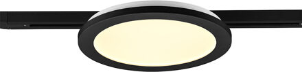 LED Railverlichting - Plafondlamp - Plafondverlichting - Trion Dual Camy - 2 Fase - 13W - Warm Wit 3000K - Dimbaar - Rond - Mat Zwart - Kunststof