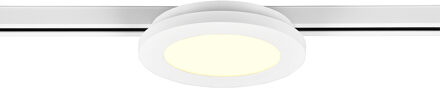 LED Railverlichting - Plafondlamp - Plafondverlichting - Trion Dual Camy - 2 Fase - 9W - Warm Wit 3000K - Dimbaar - Rond - Mat Wit - Kunststof