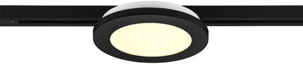 LED Railverlichting - Plafondlamp - Plafondverlichting - Trion Dual Camy - 2 Fase - 9W - Warm Wit 3000K - Dimbaar - Rond - Mat Zwart - Kunststof