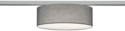 LED Railverlichting - Plafondlamp - Plafondverlichting - Trion Dual Hotia - 2 Fase - E27 Fitting - Rond - Mat Grijs - Textiel
