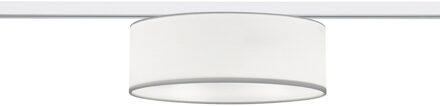 LED Railverlichting - Plafondlamp - Plafondverlichting - Trion Dual Hotia - 2 Fase - E27 Fitting - Rond - Mat Wit - Textiel