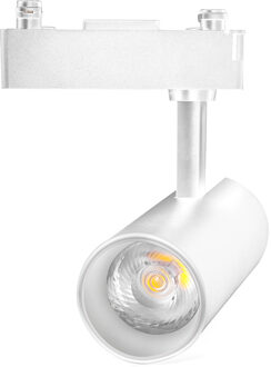 LED Railverlichting - Track Spot - Aigi - 1 Fase - 10W - Helder/Koud Wit 6500K - Rond - Wit