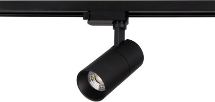 LED Railverlichting - Track Spot - Prixa Pina - 1 Fase - 20W - Helder/Koud Wit 6500K - Mat Zwart - Rond - Aluminium