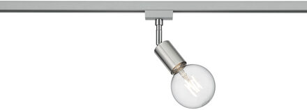 LED Railverlichting - Track Spot - Trion Dual Dolla - 2 Fase - E27 Fitting - Rond - Mat Nikkel - Aluminium