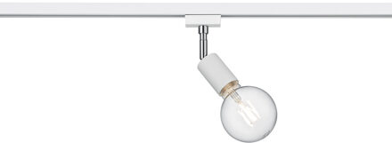 LED Railverlichting - Track Spot - Trion Dual Dolla - 2 Fase - E27 Fitting - Rond - Mat Wit - Aluminium