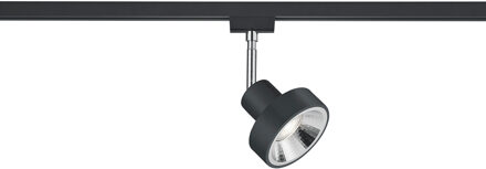 LED Railverlichting - Track Spot - Trion Dual Leonida - 2 Fase - GU10 Fitting - Rond - Mat Zwart - Aluminium