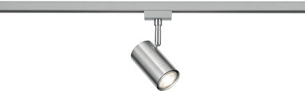 LED Railverlichting - Track Spot - Trion Dual Monla - 2 Fase - GU10 Fitting - Rond - Mat Nikkel - Aluminium