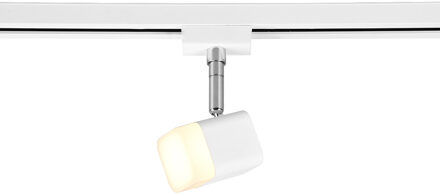 LED Railverlichting - Track Spot - Trion Dual Ribon - 2 Fase - 3.5W - Warm Wit 3000K - Dimbaar - Rechthoek - Mat Wit - Aluminium