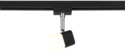 LED Railverlichting - Track Spot - Trion Dual Ribon - 2 Fase - 3.5W - Warm Wit 3000K - Dimbaar - Rechthoek - Mat Zwart - Aluminium