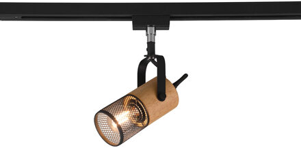 LED Railverlichting - Track Spot - Trion Dual Yosh - 2 Fase - E14 Fitting - Rond - Mat Zwart - Aluminium