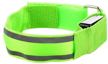 Led Reflecterende Licht Arm Armband Strap Veiligheid Riem Voor Night Running Fietsen Hand Strap Polsbandje Pols Armbanden #30 groen