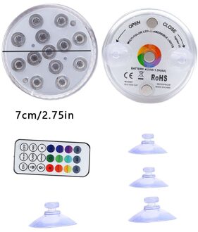 Led Rgb Submersible Licht Waterdicht Aquarium Licht Onderwater Afstandsbediening Led Lamp Tuin Party Zwembad Versieren Lamp 2stk 7cm