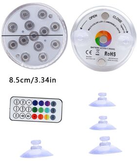 Led Rgb Submersible Licht Waterdicht Aquarium Licht Onderwater Afstandsbediening Led Lamp Tuin Party Zwembad Versieren Lamp 2stk 8.5cm
