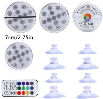Led Rgb Submersible Licht Waterdicht Aquarium Licht Onderwater Afstandsbediening Led Lamp Tuin Party Zwembad Versieren Lamp 4stk 7cm
