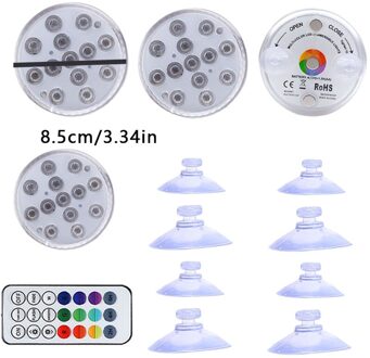 Led Rgb Submersible Licht Waterdicht Aquarium Licht Onderwater Afstandsbediening Led Lamp Tuin Party Zwembad Versieren Lamp 4stk 8.5cm
