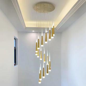 LED Ring Chandelier Lamp Living room Bedroom Kitchen staircase chandelier Lighting Indoor home Decor long stair chandelier