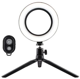 Led Ring Licht Invullen Met Bluetooth Afstandsbediening Dimbare Universele 16Cm Live Selfie Flash Stand