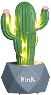 Led Romantische Tafellamp 3D Cactus Groen Roze Lamp Verlichting Night Lights Voor Baby Slaapkamer Decoratie Luminaria Kamer Decor