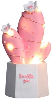 Led Romantische Tafellamp 3D Cactus Groen Roze Lamp Verlichting Night Lights Voor Baby Slaapkamer Decoratie Luminaria Kamer Decor