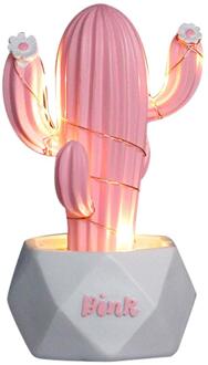 Led Romantische Tafellamp 3D Cactus Groen Roze Lamp Verlichting Night Lights Voor Baby Slaapkamer Decoratie Luminaria Kamer Decor