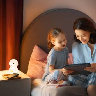 LED schemerlamp Puppy, hond, wit, RGB, dimbaar