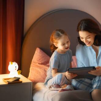 LED schemerlamp Unicorno, eenhoorn, RGB, dimbaar wit