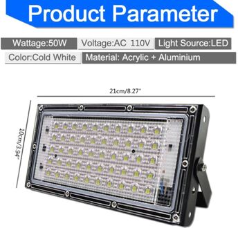 Led Schijnwerper Outdoor Spotlight 50W Muur Wasmachine Lamp Reflector IP65 110V wit