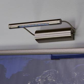 LED schilderij verlichting Tommy op batterijen geborsteld roestvrij staal