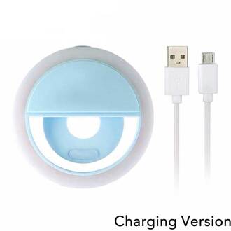 Led Selfie Ring Halo Clip Draagbare Usb Opladen Led Selfie Ring Vullen Licht Geschikt Voor Alle Mobiele Telefoons En Tabletten Rechargeable--blauw