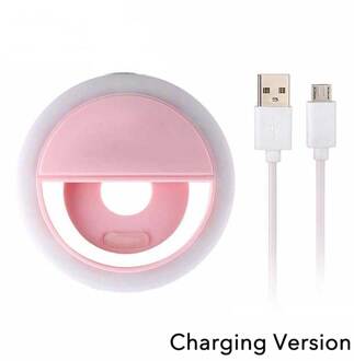 Led Selfie Ring Halo Clip Draagbare Usb Opladen Led Selfie Ring Vullen Licht Geschikt Voor Alle Mobiele Telefoons En Tabletten Rechargeable--roze