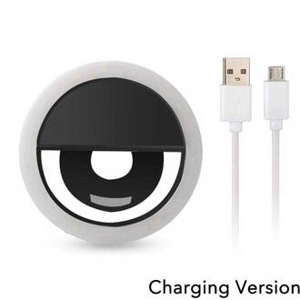 Led Selfie Ring Halo Clip Draagbare Usb Opladen Led Selfie Ring Vullen Licht Geschikt Voor Alle Mobiele Telefoons En Tabletten Rechargeable--zwart