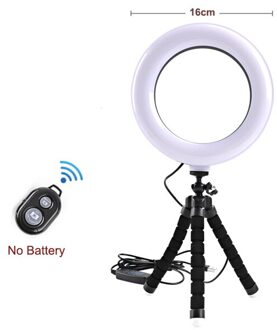 Led Selfie Ring Licht Invullen 10 Inch/26 Cm Dimbare Telefoon Camera Ring Lamp Met 160 Cm Stand Statief voor Make Video Live Studio Vk 16cm en mini statief