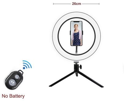 Led Selfie Ring Licht Invullen 10 Inch/26 Cm Dimbare Telefoon Camera Ring Lamp Met 160 Cm Stand Statief voor Make Video Live Studio Vk 26cm en tabletripod