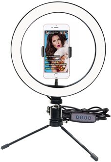 Led Selfie Ring Licht Met Selfie Stok 10Inch Camera Telefoon 26Cm Ring Lamp Met Stand Statief Voor Make-Up video Live Studio enkel en alleen licht