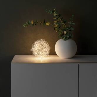 LED sfeerlamp draadbol, Ø 20cm, 40 LED's zilver