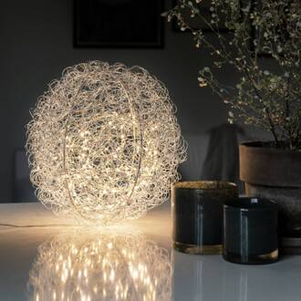 LED sfeerlamp draadbol, Ø 30cm, 160 LED's zilver