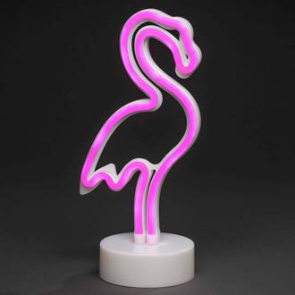 LED sfeerlamp Flamingo, op batterijen transparant