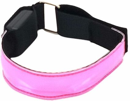Led Slap Armband Lights Glow Band Strap Voor Hardlopen Fietsen Jogging 4-Pack Lichtgevende Armband Band Outdoor Fitness Sport band roze