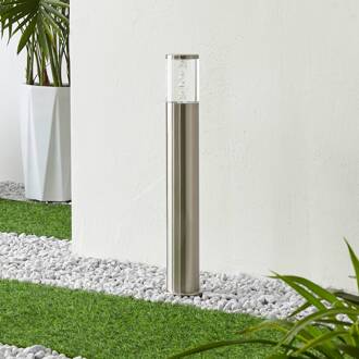 LED sokkellamp Belen, roestvrij staal roestvrij staal, helder