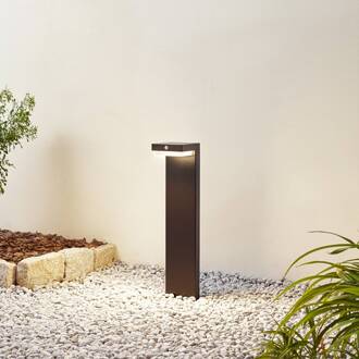 LED sokkellamp Eleazar, zwart, aluminium, sensor zwart, wit