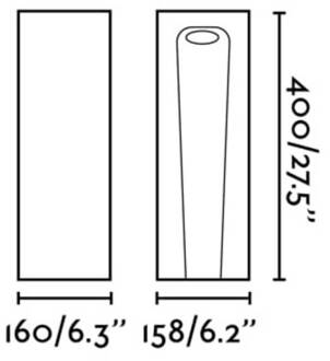 LED sokkellamp Grot, 3000K, grijs, beton, IP55, hoogte 40 cm cementkleurig