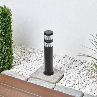 LED sokkellamp Lanea, 40 cm, zwart, roestvrij staal, IP44 zwart, helder