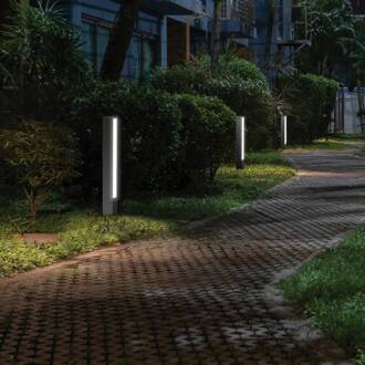 LED sokkellamp Lir, hoogte 60 cm, donkergrijs metaal donkergrijs, wit