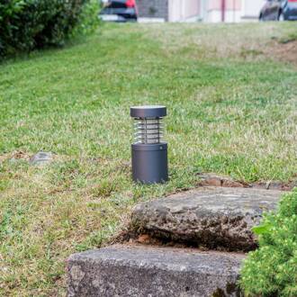 LED sokkellamp Lucius, 27cm, antraciet, IP54 antraciet, helder