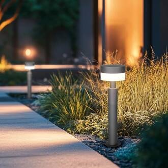 LED sokkellamp Mackenzie, hoogte 50 cm, antraciet, gegoten aluminium