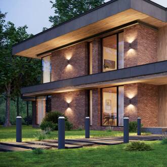 LED sokkellamp Mona, Ø 18 cm, aluminium, hoogte 85 cm zwart