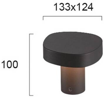 LED sokkellamp Onda, IP54, hoogte 10 cm zwart