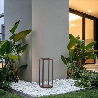 LED sokkellamp Thorvid, hoogte 50 cm, zwart zwart, transparant