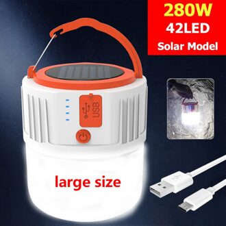 Led Solar Camping Lamp 280W Tent Licht Usb Opladen Draagbare Lantaarns Avondmarkt Lamp Energiebesparende Outdoor Emergency groot size