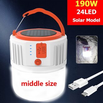 Led Solar Camping Lamp 280W Tent Licht Usb Opladen Draagbare Lantaarns Avondmarkt Lamp Energiebesparende Outdoor Emergency midden- size